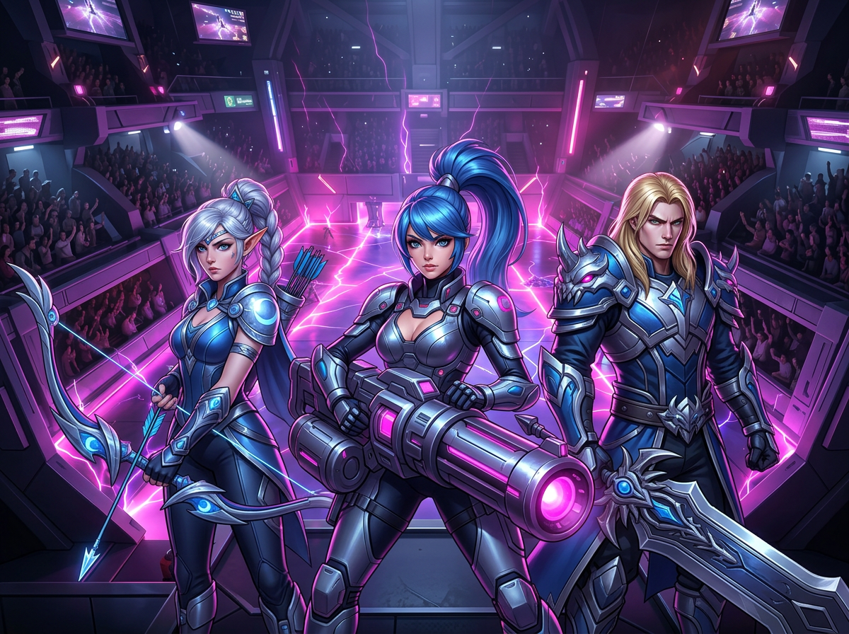 Futuristic arena game artwork